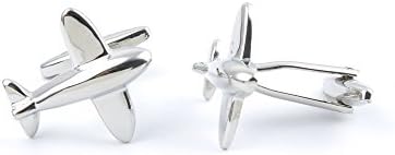 2 Pairs Cufflinks Cuff Links JZEW0 Shinny Silver Aircraft Fashion Jewelry Gift Wedding Party Shirt Mens Button Classic