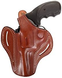 Pusat Holster Revolver 4 inch 38 Special Leather OWB Holster for Rossi Model 841 Draw Left Hand Colors Black-Brown