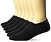 Amazon Essentials Men's Cushioned Sneaker Liner Socks, 6 Pairs, Black, 12-14