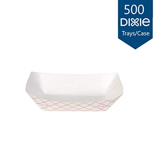 Dixie 0.25# Polycoated Paper Food Tray by GP PRO (Georgia-Pacific), Kant Leek, Red Plaid, 0.25lb, RP258, 1,000 Count (250 Trays Per Pack, 4 Packs Per Case) - Thumbnail 2