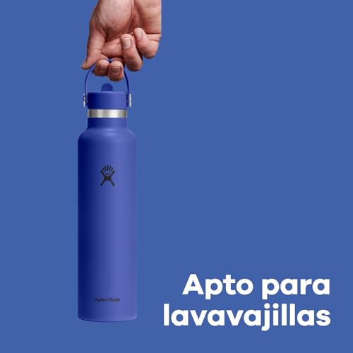 Hydro Flask Standard Flex Straw Cap 21oz Bottle - Stainless Steel, Leak Proof, Cup Holder Compatible - Insulated, 24h Cold - Capri Blue