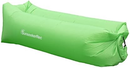 Inflatable Lounger with Carry Bag. Portable Inflatable Sofa for Camping, Beach, Backyard, or Inside. Made from Durable Ripstop Nylon and Inflates in Seconds (Green)