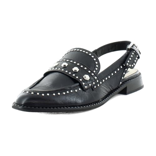 Dolce Vita Women’s Hardi Stud Loafer, Midnight Crinkle Patent, 9