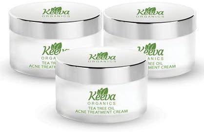Keeva Organics Acne Treatment Cream With Secret Tea Tree Oil Formula Perfect For Acne Scar Removal Fighting Breakouts Spots Cystic Acne See Results In Days Without Dry Skin 6oz Buy