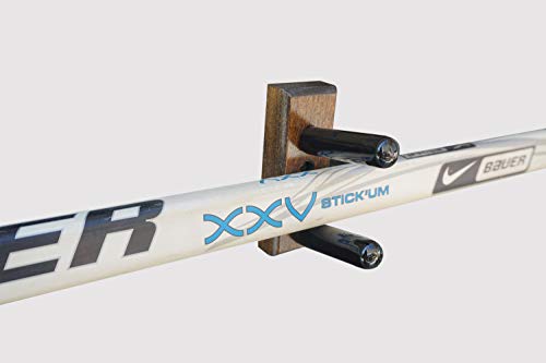Horizontal Wall Mount for a Hockey Sticks (Made in the USA) (Aged Stain)