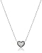 Amazon Collection Sterling Silver Oxidized Filigree Heart Stud Earrings and 18