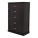 South Shore Gloria 5-Drawer Dresser, Chocolate with Brass Finish Handles