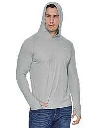 Baleaf playera de manga larga con capucha para hombre, protección solar UPF 50+