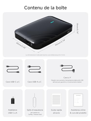ATOTODIRECT CarPlay Wireless Android Auto AI Box Video Adapter 3 in 1 for OEM CP/AA Cable, Dual WiFi and Bluetooth IoT Hub, for Netflix/YouTube/TikTok/TF Card, DriveChat AI Voice, CB4B