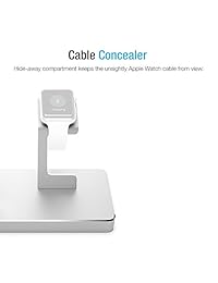 Soporte Maxboost Apple Watch serie 2, base de estación de carga múltiple para iPhone 6   6S   7 Plus, estación de carga elegante para escritorio   base de Apple Watch serie 1 y 2, soporte de carga de aluminio Apple soporte de cuna   Plata