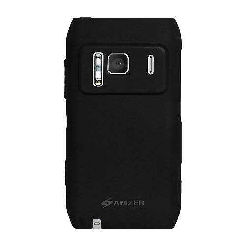 Amzer silicone skin jelly case for nokia n8 - black