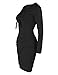 Navvour Women's Sexy Long Sleeve Deep V Neck Bandage Ruched Bodycon Club Mini Dress