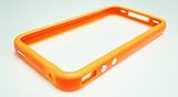 Bumper Case for Apple iPhone4 - Bumper with chrome buttons for volume and power - Orange
