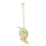 Broadway Gifts 2.8" Gold Brass French Horn Ornament