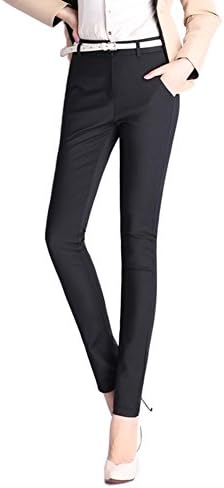 SiYuan Womens Exquisite Pocket Design Trousers Stretch Solid Color Dress Pants US6/Asian 3xl Black 853