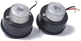 DIAMOEN 1Pair Universal 12-24V Car Marker Indicator Light White LED Truck Trailer Round Light