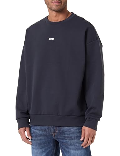Boss Sweat-Shirt Stenson pour Homme, Bleu foncé, 3XL