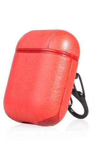 AirPods Protective Case Cover Pu Leather Design For Apple AirPods Earphones Charging Case (red)