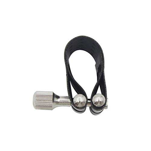 QUICATCH High-Grade Soprano Saxophone Mouthpiece Flute Pickup Leather Buckle Head Clip 1PC Black