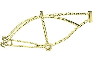 20" Twisted Lowrider Bike Frame Gold.Bicycle Frame Gold