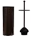 Toilet Plunger with Holder for Bathroom, Multi Drain Suitable Also for Bathtubs, Quick Dry, Bronze