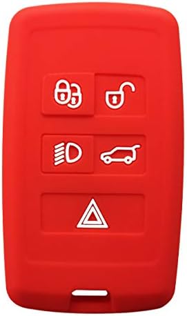 Coolbestda Silicone Smart Key Fob Remote Case Protector Keyless Entry Skin Jacket for Land Rover Range Rover Sport Evoque Velar Discovery 5