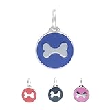 PetTouchID Smart Pet ID Tag, QR Code, NFC Scan, Online Pet Page, GPS Location (BONES) (Blue (Bone))