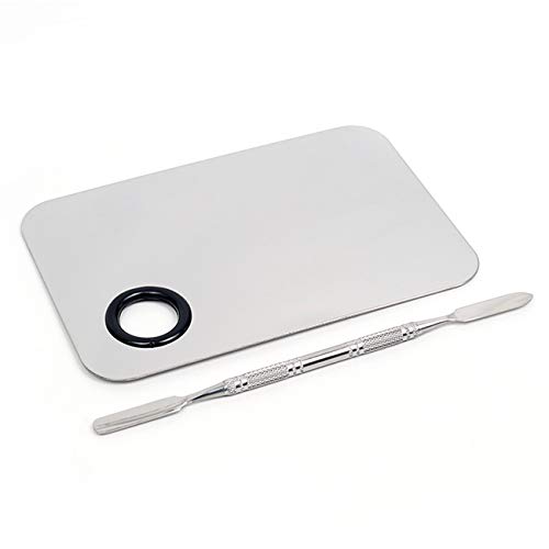 Rolybag stainless steel cosmetic make-up palette with Spatula Tool Makeup Art Tool， For Makeup， Nail，Eye Shadow Makeup Professional Pigment Blending etc.（Silver） - Thumbnail 7