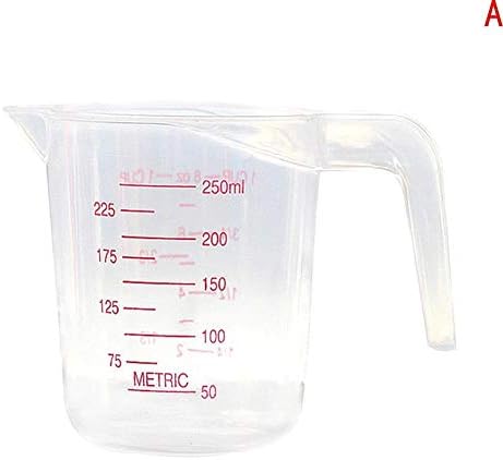 Flytoasky 250ml Home Lab Measuring Jug Pitcher Plastic Handle Pour Spout Container