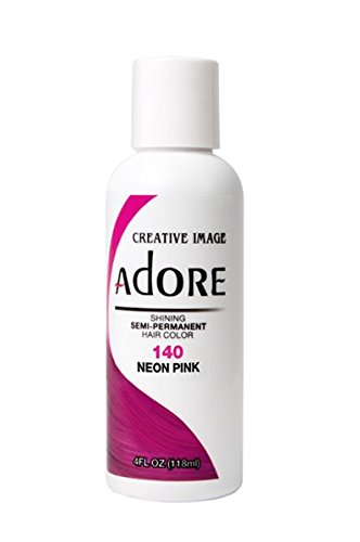 Adore Semi-Permanent Haircolor #140 Neon Pink 4 Ounce (118ml) (Best Neon Pink Hair Dye)