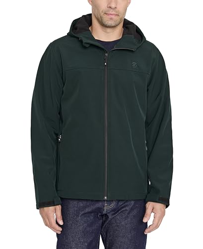 IZOD Men's Hooded Soft Shell Jacket, Rain Forest, X-Large