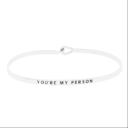 You're My Person Metal Hook Bracelet in Silver Gold or Rose Gold Tone (SILVER)