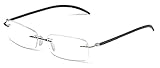 Specs Rimless Reading Glasses, All Magnification Strengths, Leather Design