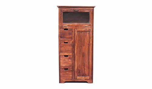 Aprodz Mango Wood Wine Storage Moora Stylish Bar Cabinet for Living Room | Honey Finish