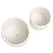 MyGift 6 Inch Ceramic Round Planter Pot, Set of 2 Vintage-Style White Ceramic Flower Pots, Indoor Hobnail Textured Cylindrical Succulent Plant Containers