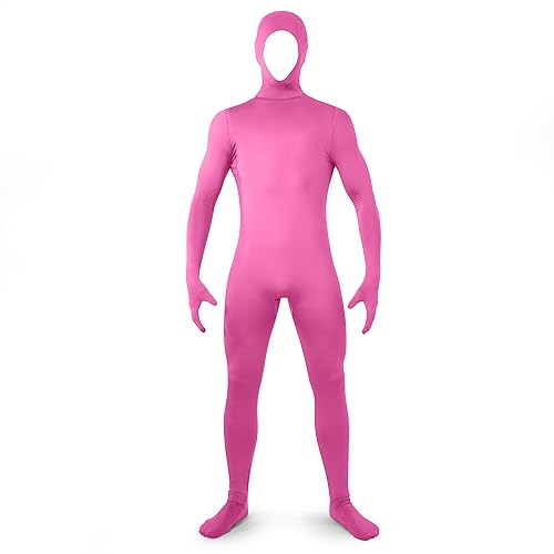 Halloween Open Gezicht Volledige Bodysuit Spandex Open Gezicht Cosplay Kostuum Rekbaar Zentai Body Suit Unisex Full Body Unitard (Volwassenen L