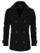 Tom's Ware Men's Stylish Wool Blend Double Breasted Pea Coat TWCC10-BLACK-US XXL