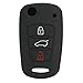 MOKIE Silicone Key Fob Case, Skin Cover Protector for 3bts KIA Sportage Optima Rio Soul Black