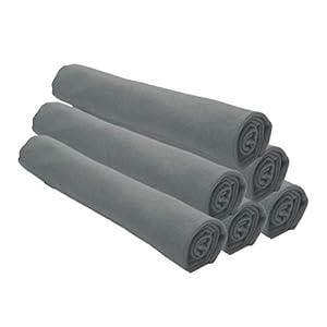 Ezee Multipurpose Microfiber Cleaning Cloth – 14″ X14″, 150 Gsm, Pack of 6 (Grey)