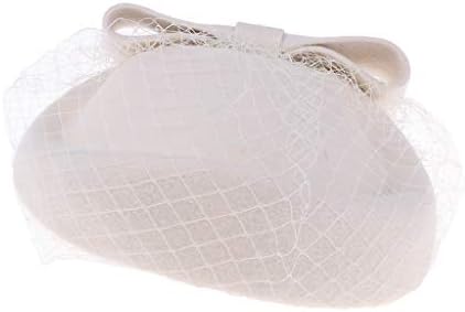 Pillbox Hat Wedding Cap with Veil Vintage Bowknot Fascinator Hats for Women