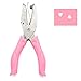 Handheld 1/4 Inch Hole Paper Punch Puncher with Pink Grip（ Heart）