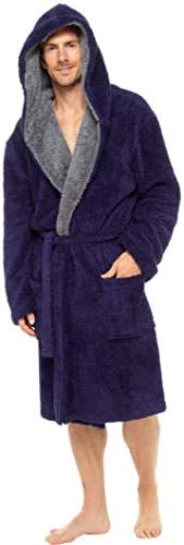 MICHAEL PAUL Men's Hooded and Non Hooded Soft Plain Dressing Gown
