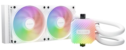 be quiet! Light Loop 240mm White Wasserkühlung für übertaktete Systeme, 2x Light Wings LX 120mm PWM high-speed ARGB Lüfter, Stylischer ARGB-Kühlblock,