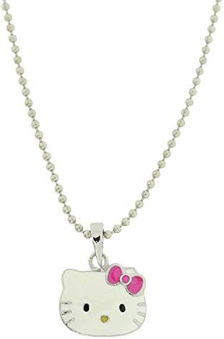 The Olivia Collection Enamel Coated Kitten Pendant on 18 Inch Ball Chain