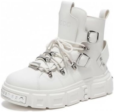 Amazon.com | Y2K Industrial Gothic Faux Leather Platform Combat