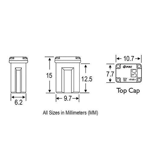 25 Pack Automotive Micro Cartridge Fuses LowProfile FMM Fuses Kit
