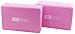 Fit Spirit▒ Set of 2 Pink Exercise Yoga Blocks - 9x6x4 (1pc) & 9x6x3 (1pc)