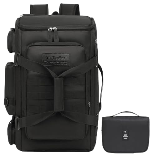 Mochila de Viaje 10kg Avion Expandible 60L, Mochila para Viaje Impermeable Portátil Mochila para Laptop de Senderismo Plegable Ligera Gran Capacidad con Múltiples Compartimentos