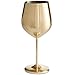 VonShef Gold Wine Glasses, Shatterproof Stainless Steel, Set of 2