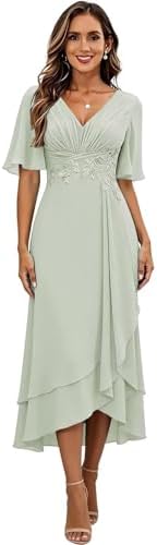 women's knee length country bridesmaid dress western wedding guest dress Amazon.com: Elley Women's Short Country Bridesmaid 2018 Knee Length Dresses  Western Wedding Guest Gown Dark Grey US22W : Clothing, Shoes & Jewelry
